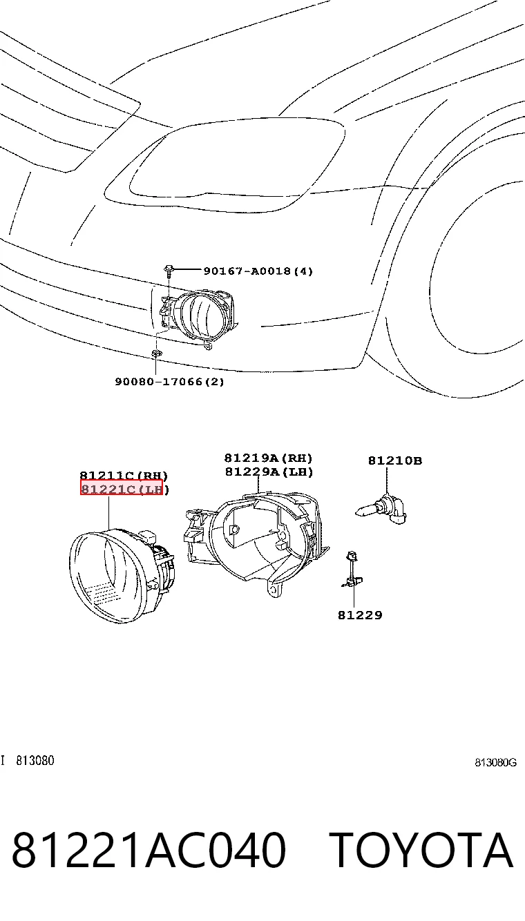 81221AC040 Toyota Фара, ліва