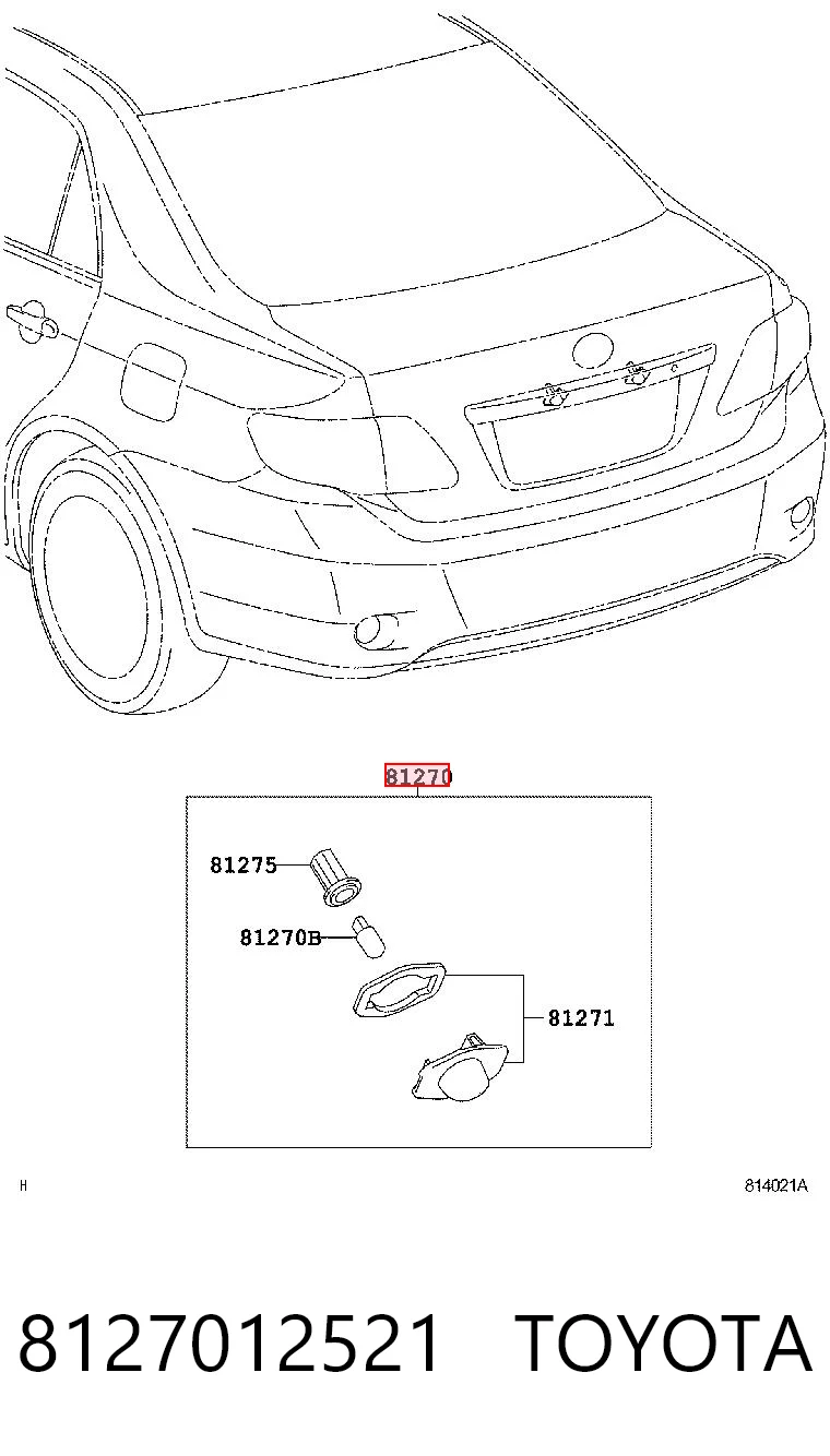 8127012521 Toyota Ліхтар освітлення номерного знака