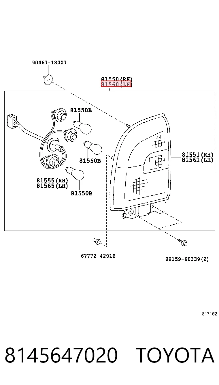 8145647020 Toyota Задня ліва фара