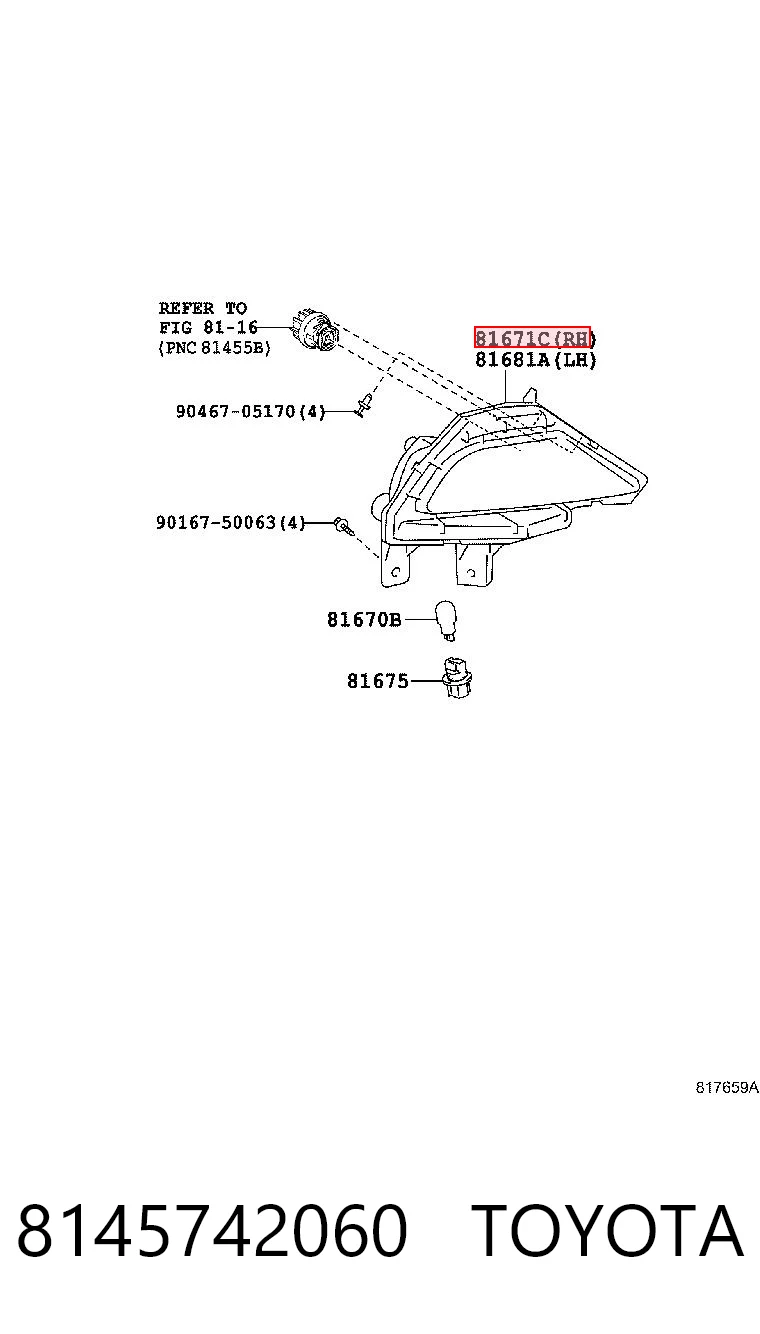 8145742060 Toyota Фара задня, права
