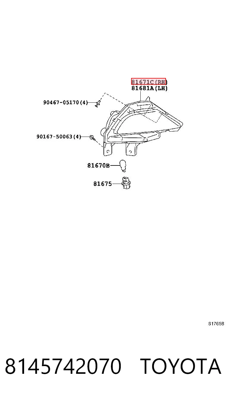 8145742070 Toyota Задня противотуманка