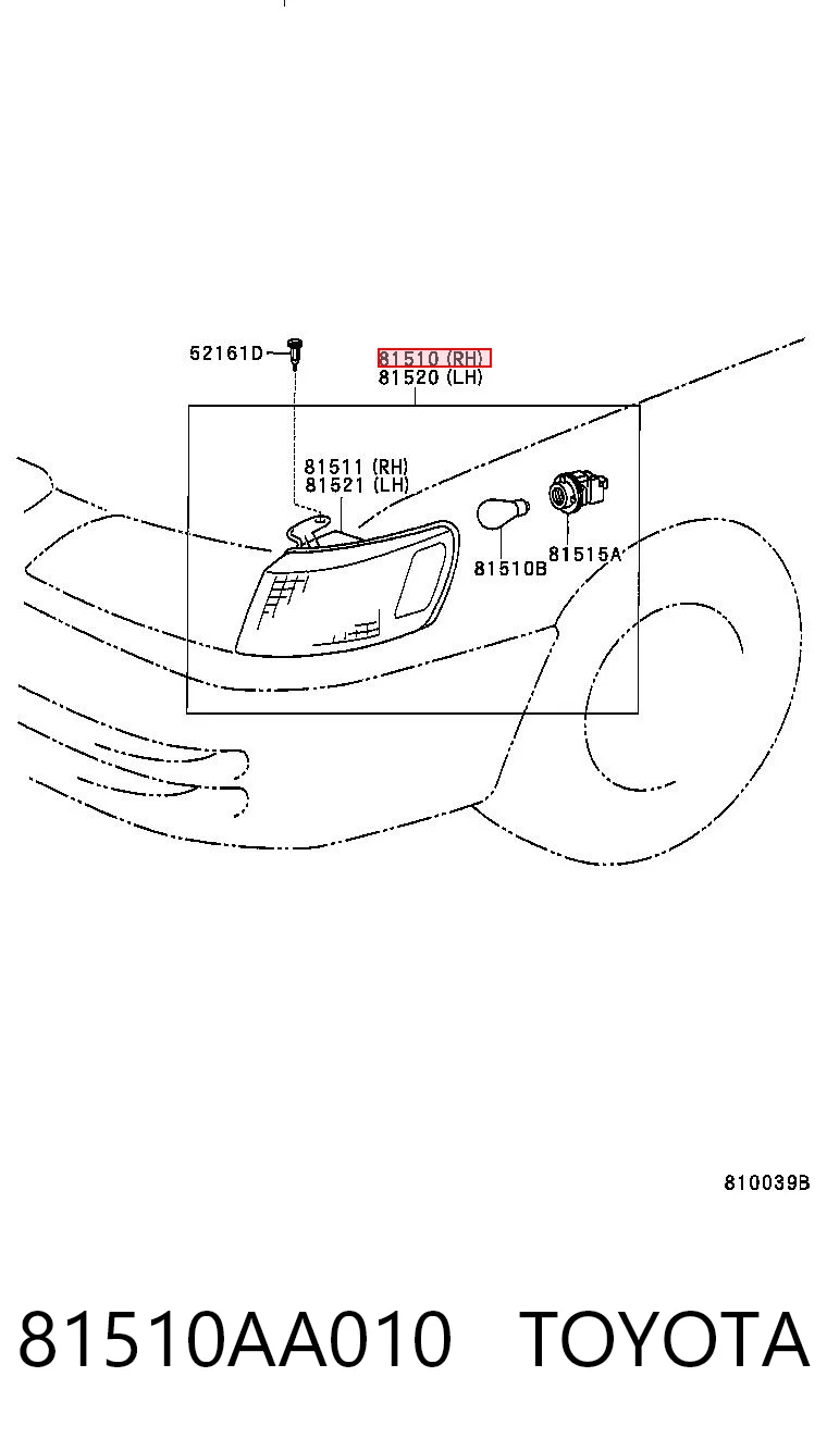 81510AA010 Toyota Покажчики повороту (передні)