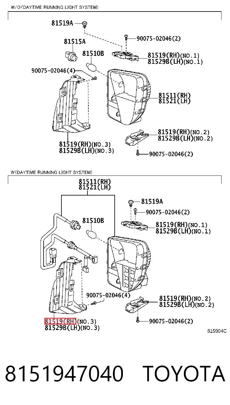 8151947040 Toyota Кронштейн кріплення протитуманной фари, правої