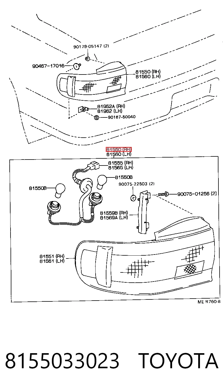 Ліхтар задній правий на Toyota Camry III V10
