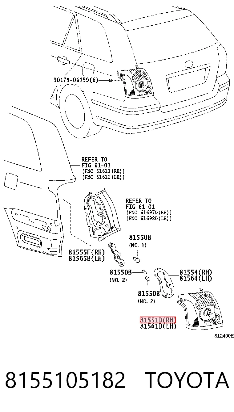 8155105182 Toyota Ліхтар задній правий