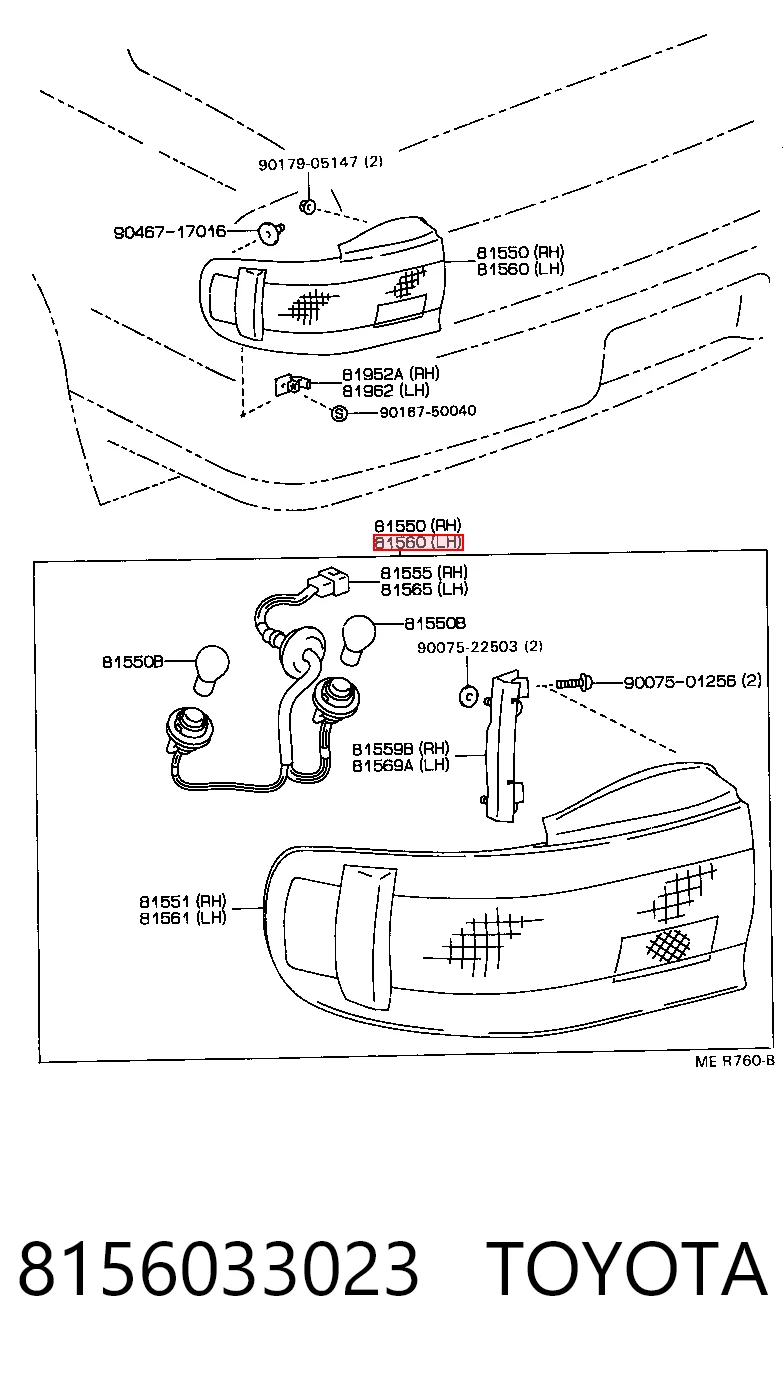 Ліхтар задній лівий Toyota Camry III седан (V10) (1991 - 1996) ціна, від 63.35 USD