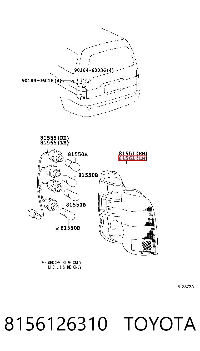 8156126310 Toyota Задня ліва фара