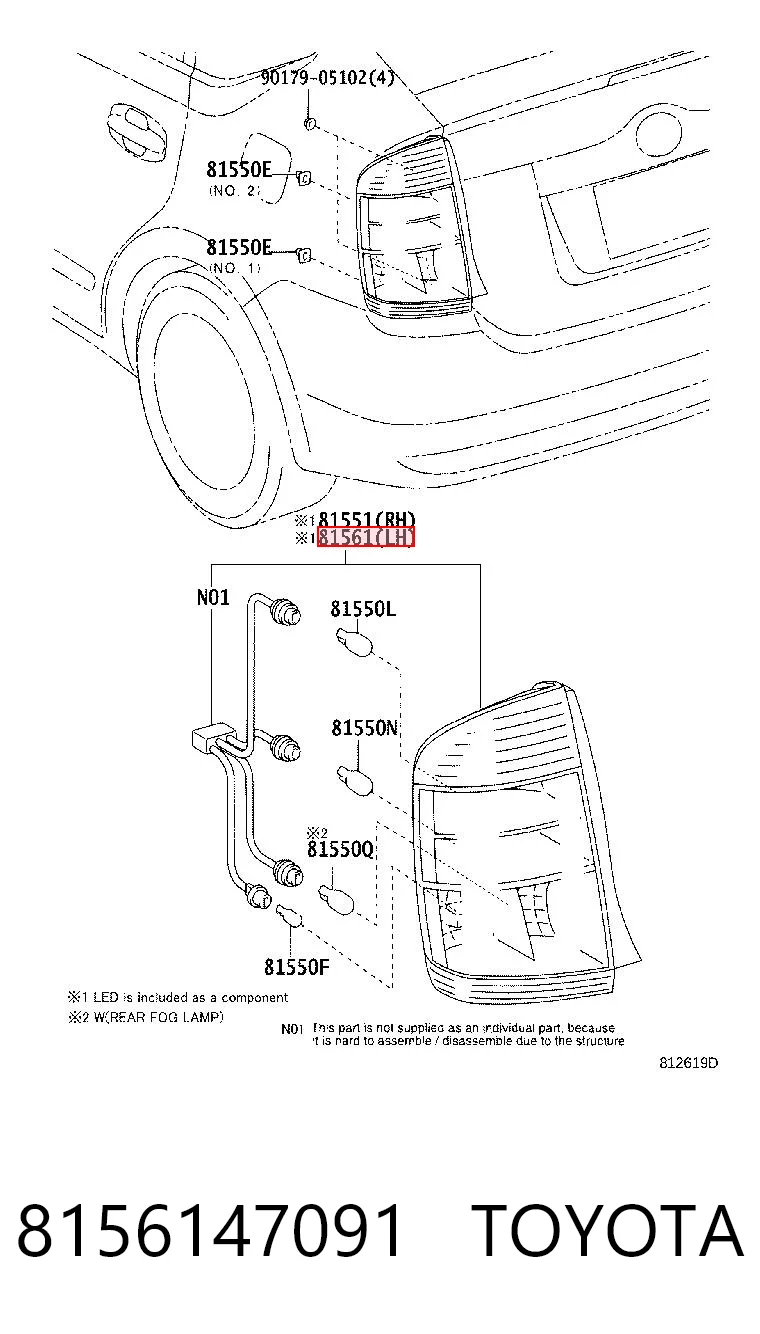 8156147091 Toyota Задня ліва фара
