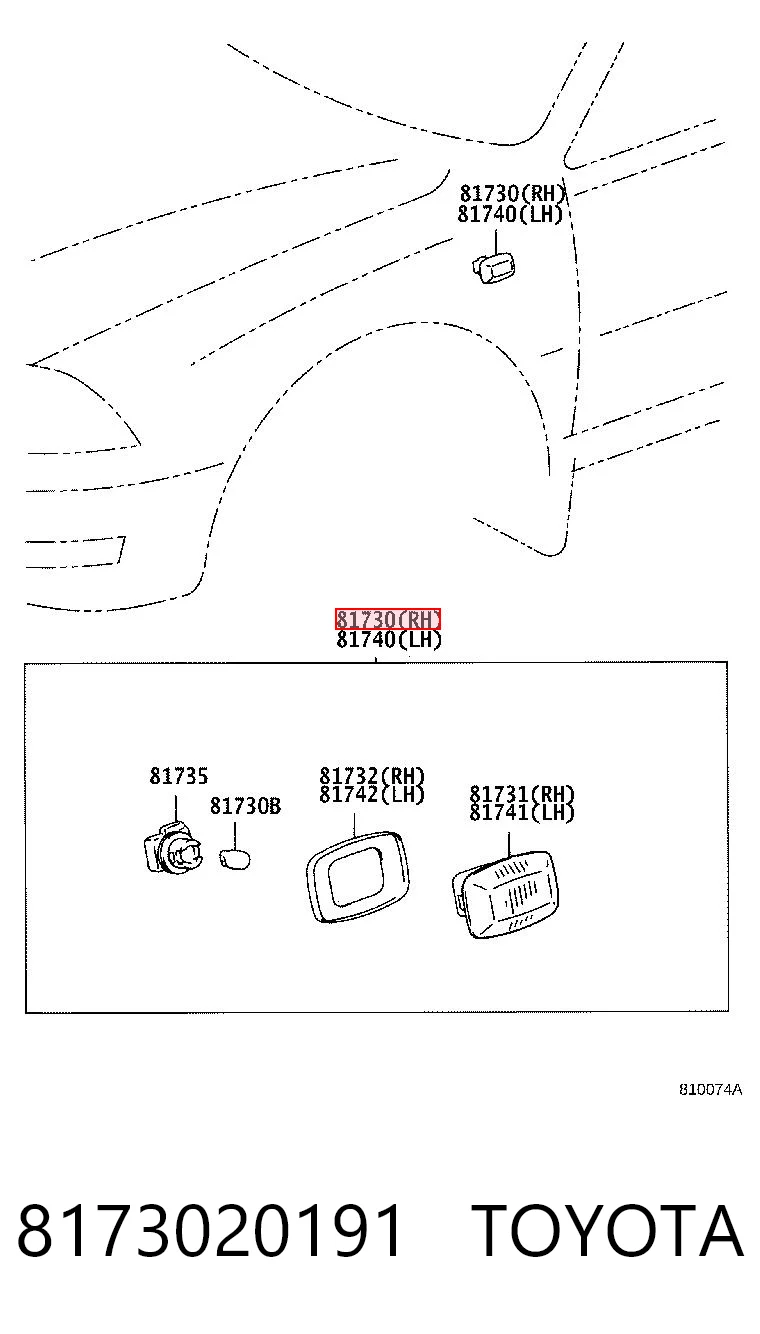 8173020191 Toyota Повторювач повороту в крило