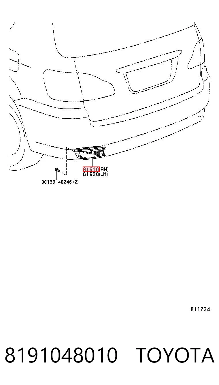 Правий катафот заднього бампера Depo/Loro/Abakus FP7066Z2E ціна, від 21.04 USD