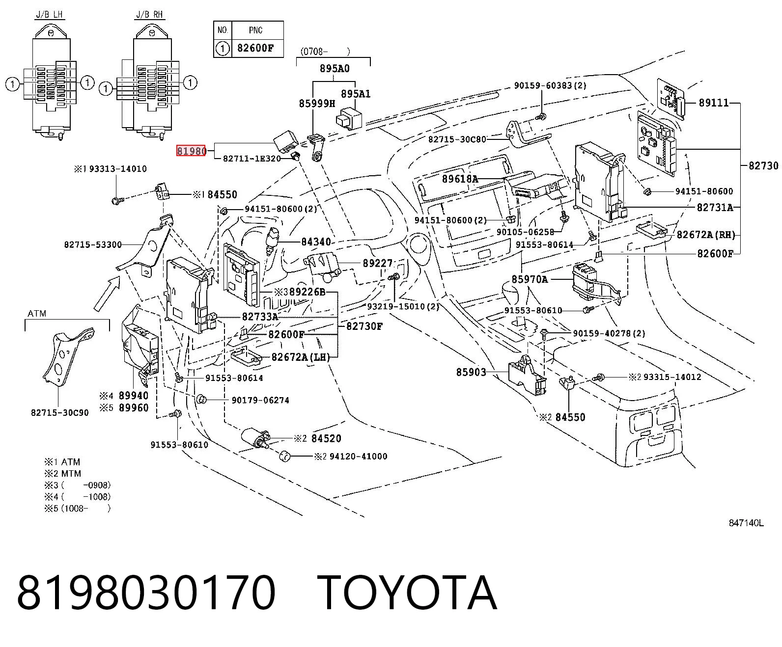 8198030170 Toyota Реле покажчиків поворотів
