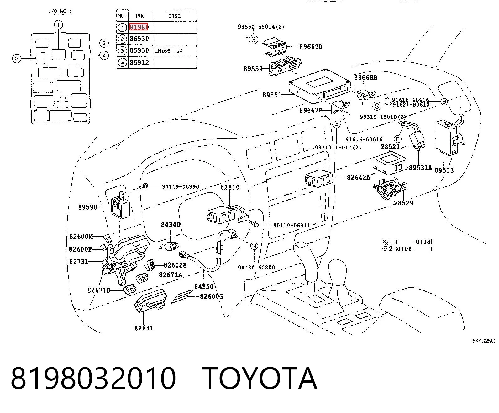 8198032010 Toyota Реле покажчиків поворотів