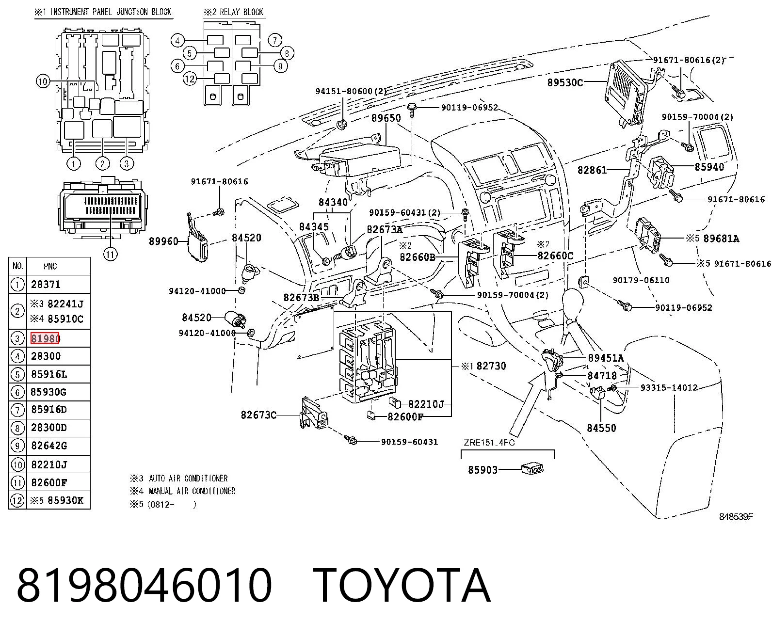 8198046010 Toyota Реле покажчиків поворотів