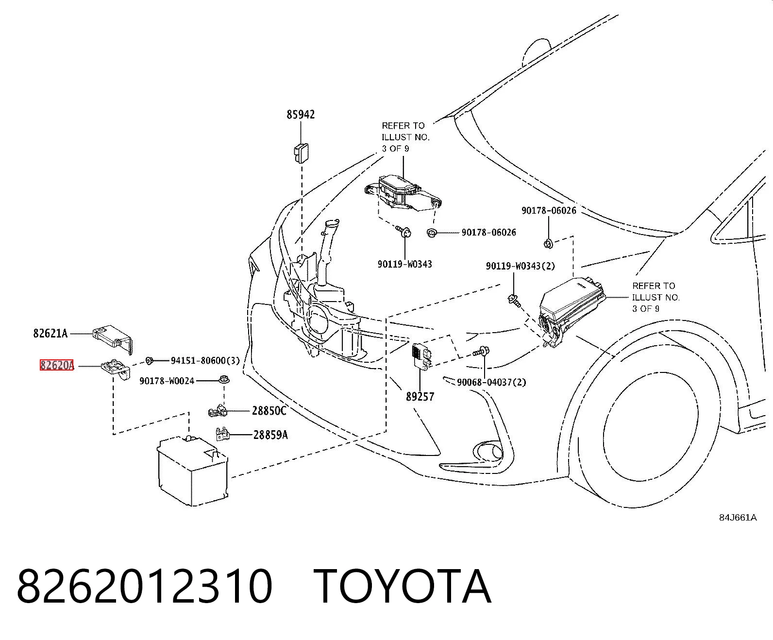 8262012310 Toyota Реле запобіжників