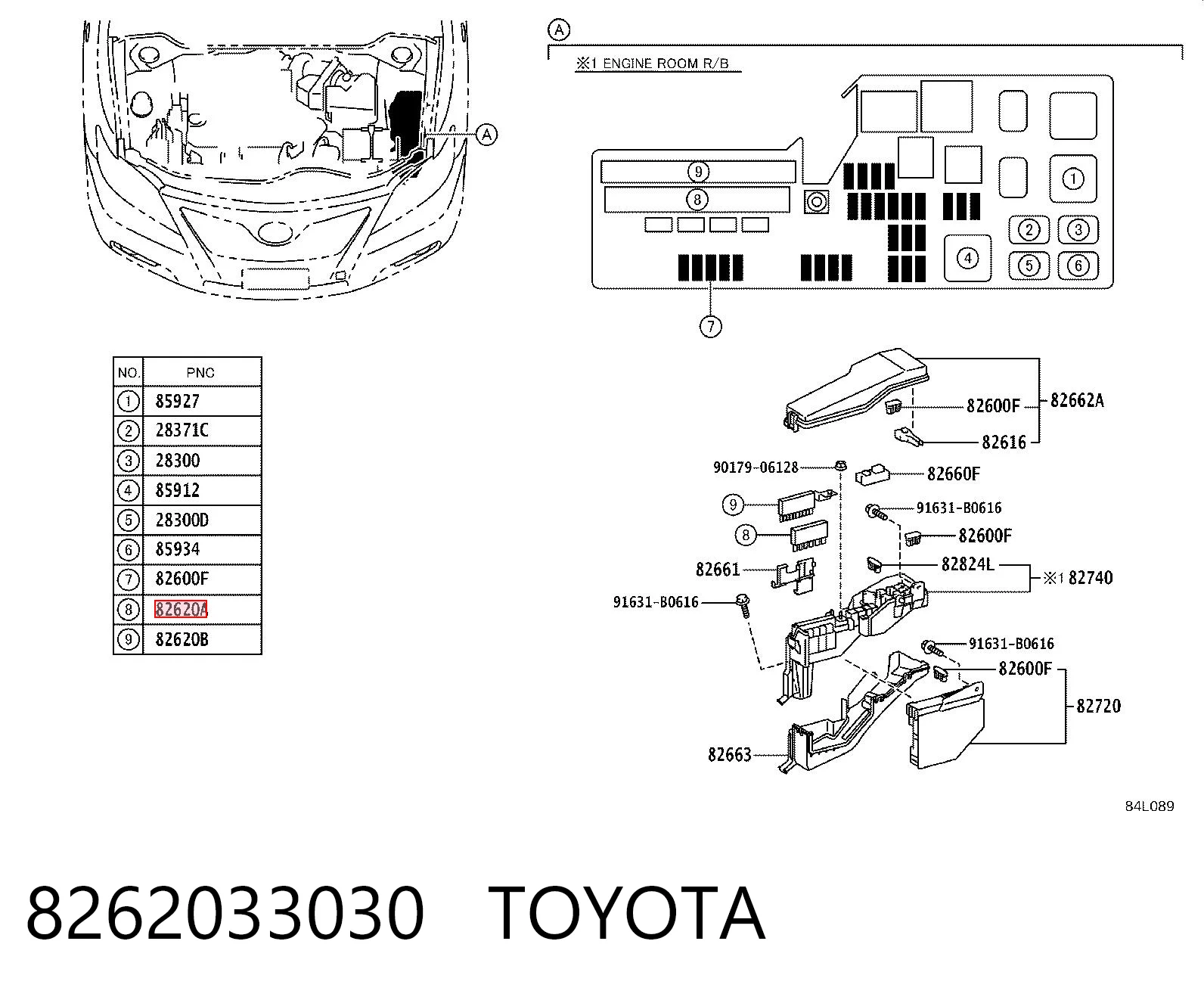 8262033030 Toyota Реле запобіжників
