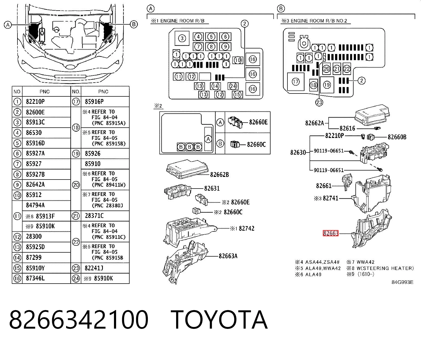 8266342100 Toyota Кришка блоку реле