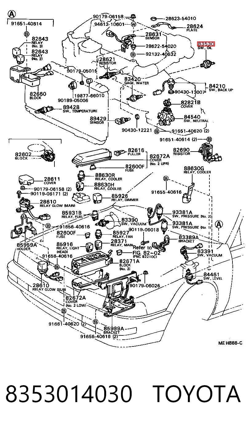 8353014030 Toyota Датчик показника тиску масла
