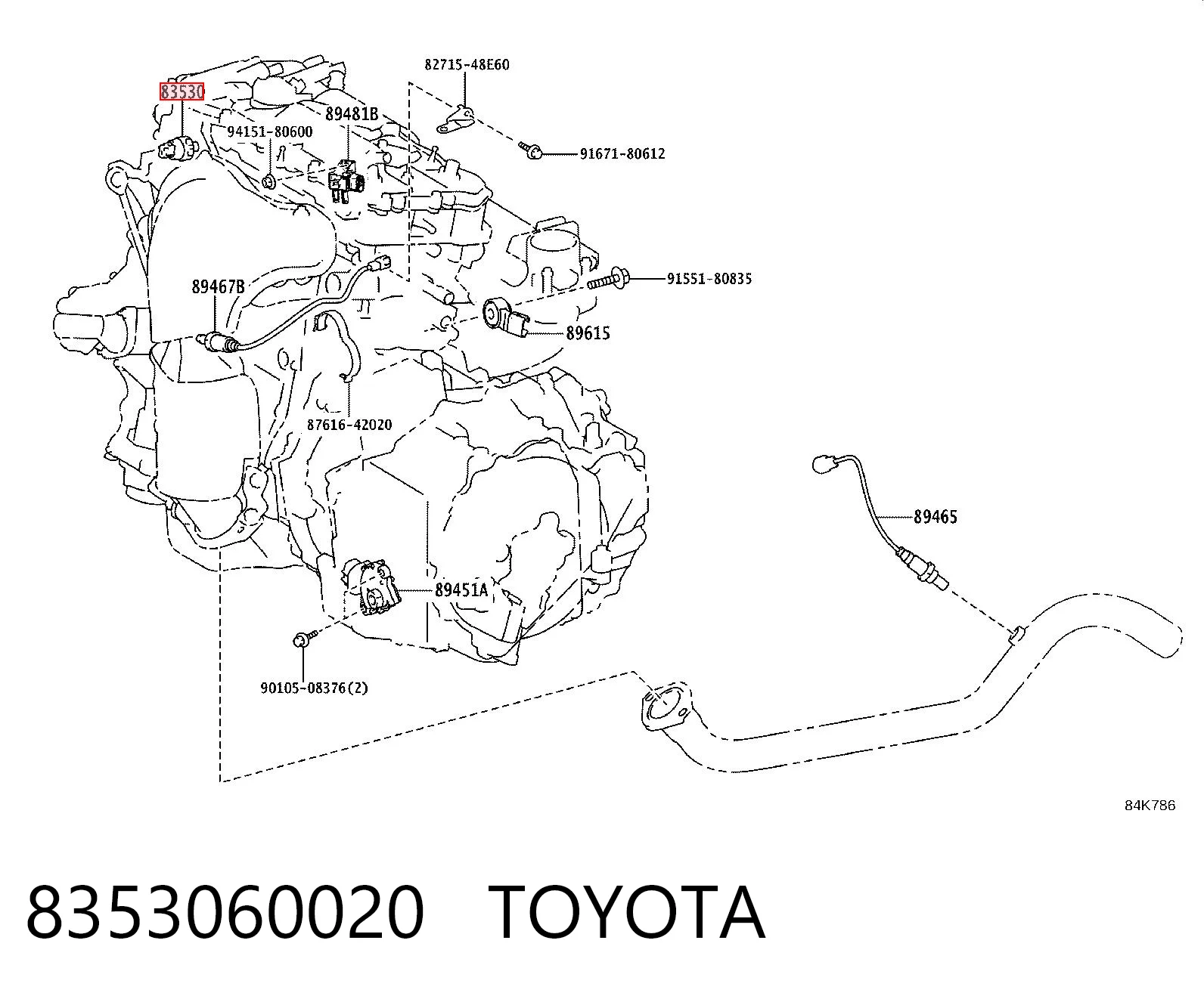 8353060020 Toyota Датчик показника тиску масла