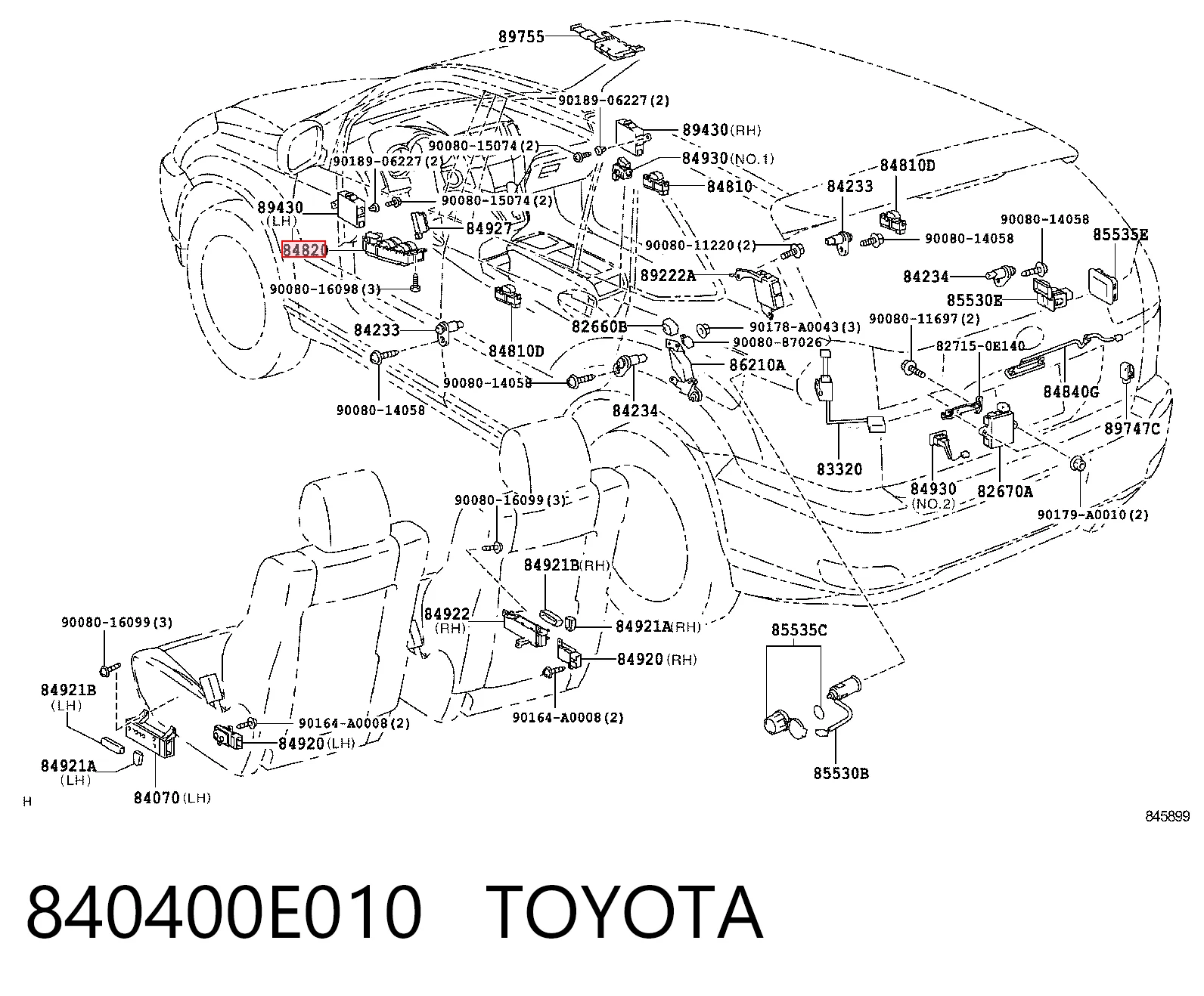 840400E010 Toyota Кнопковий блок управління склопідіймачами центральної консолі