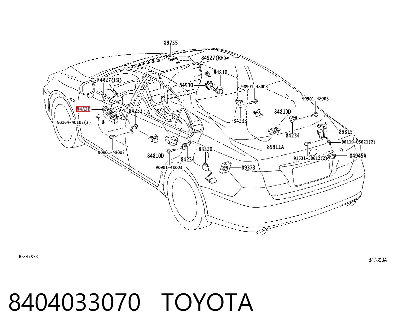 8404033070 Toyota Кнопковий блок управління склопідіймачами центральної консолі