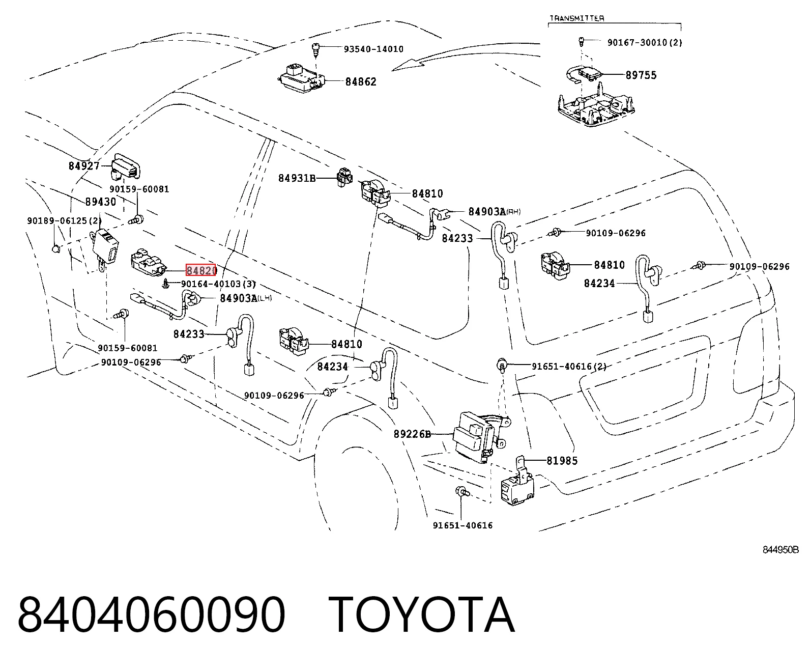 8404060090 Toyota Кнопки переднього лівого склопід'ємника