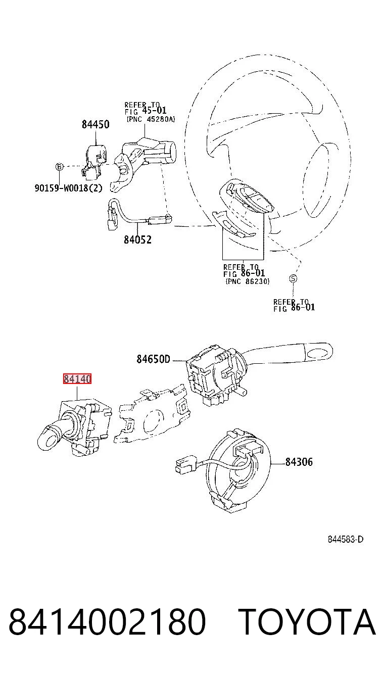 8414002180 Toyota Перемикач підрульовий, лівий