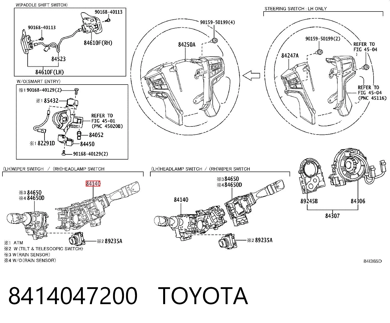 8414047200 Toyota Перемикач підрульовий, лівий