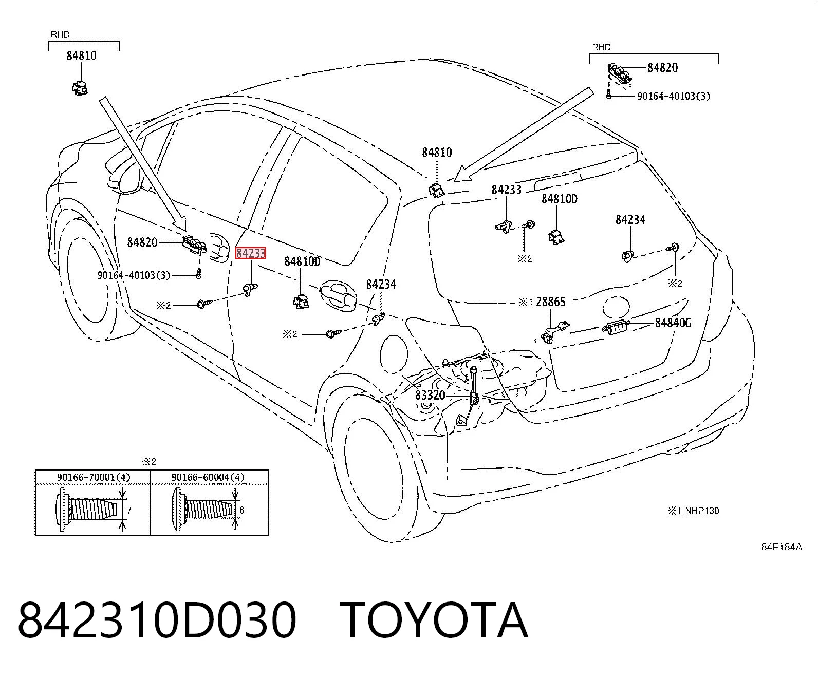842310D030 Toyota Кінцевий вимикач