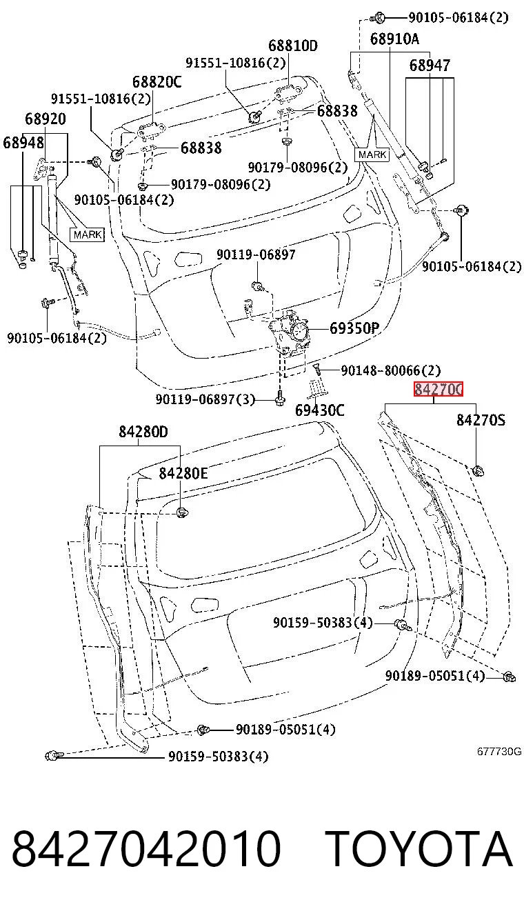 8427042010 Toyota Датчик відкриття кришки багажника/задніх дверей (ляди)