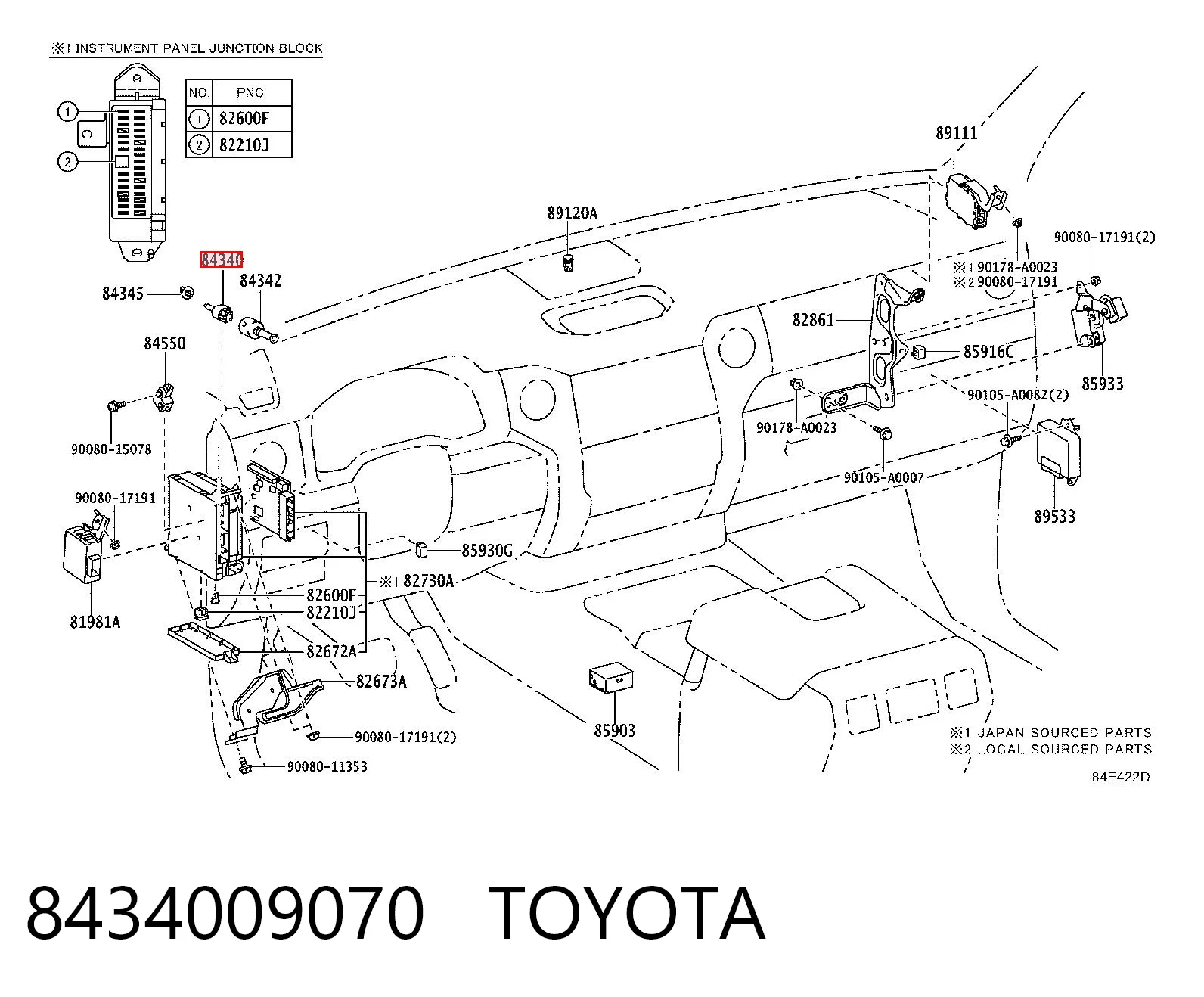8434009070 Toyota Лягушка стоп-сигналу