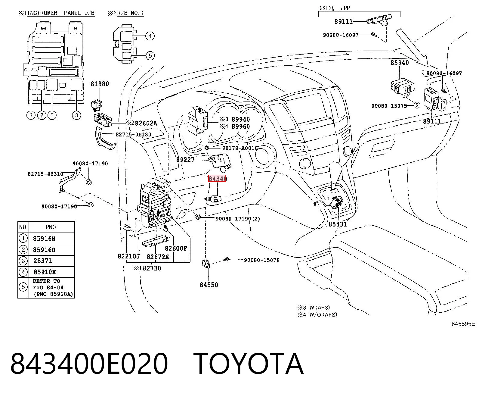 843400E020 Toyota Лягушка стоп-сигналу