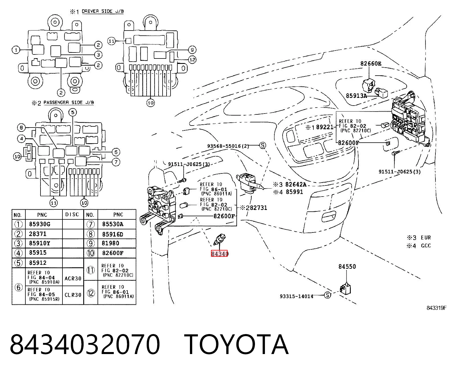 8434032070 Toyota Лягушка стоп-сигналу