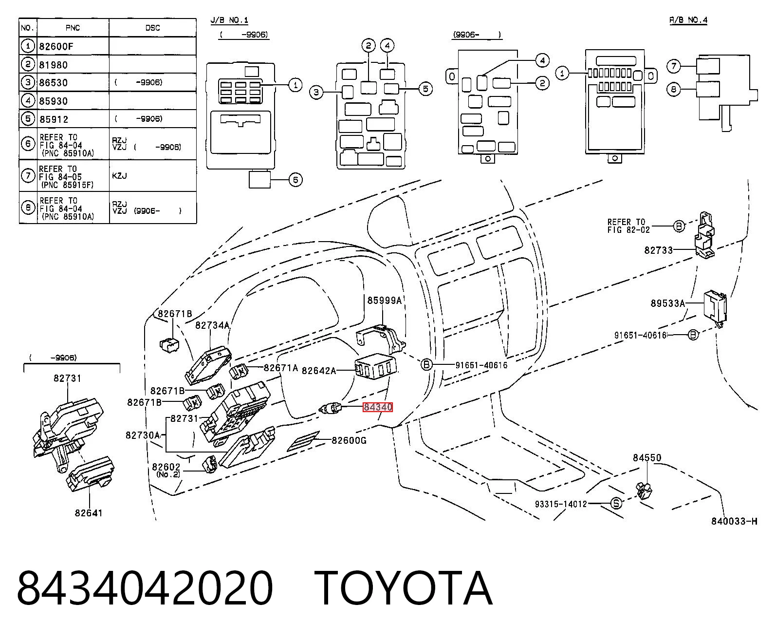 8434042020 Toyota Лягушка стоп-сигналу