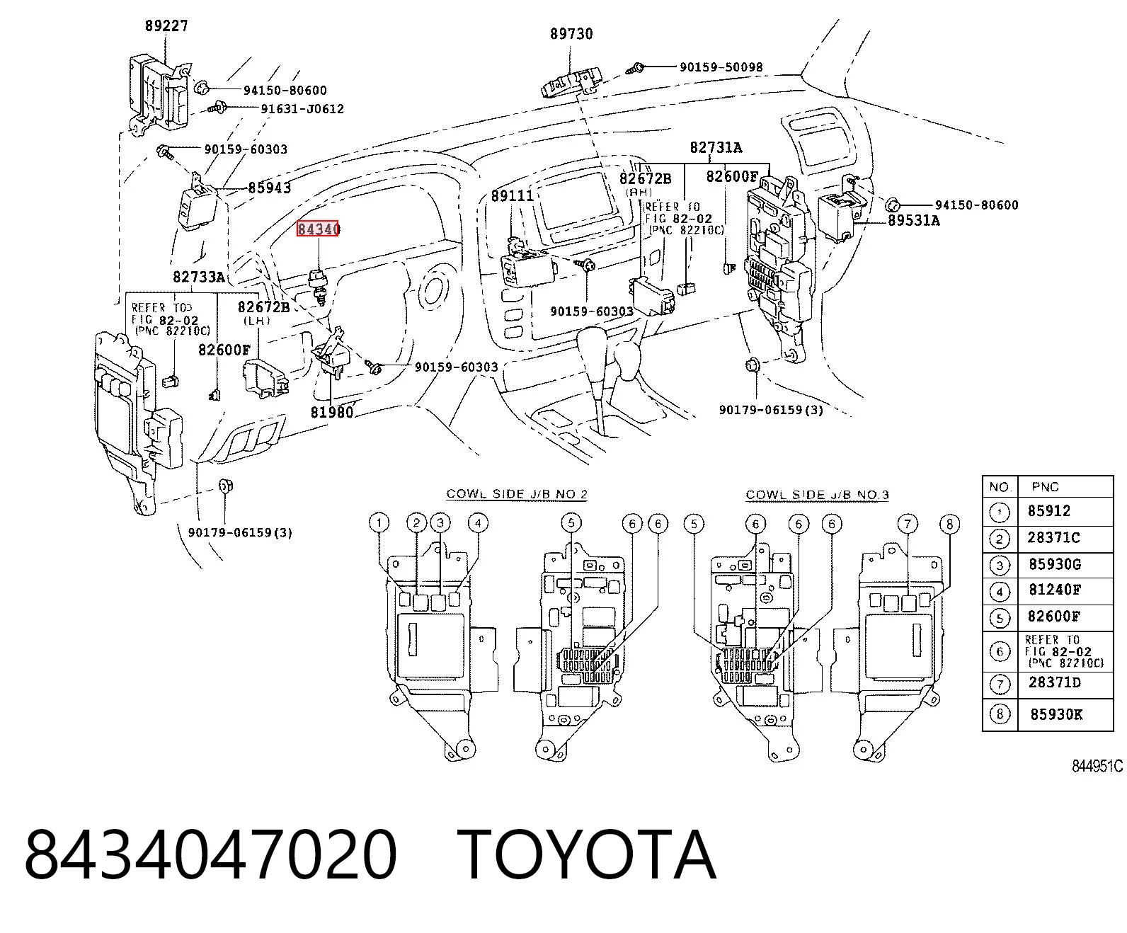 8434047020 Toyota Лягушка стоп-сигналу