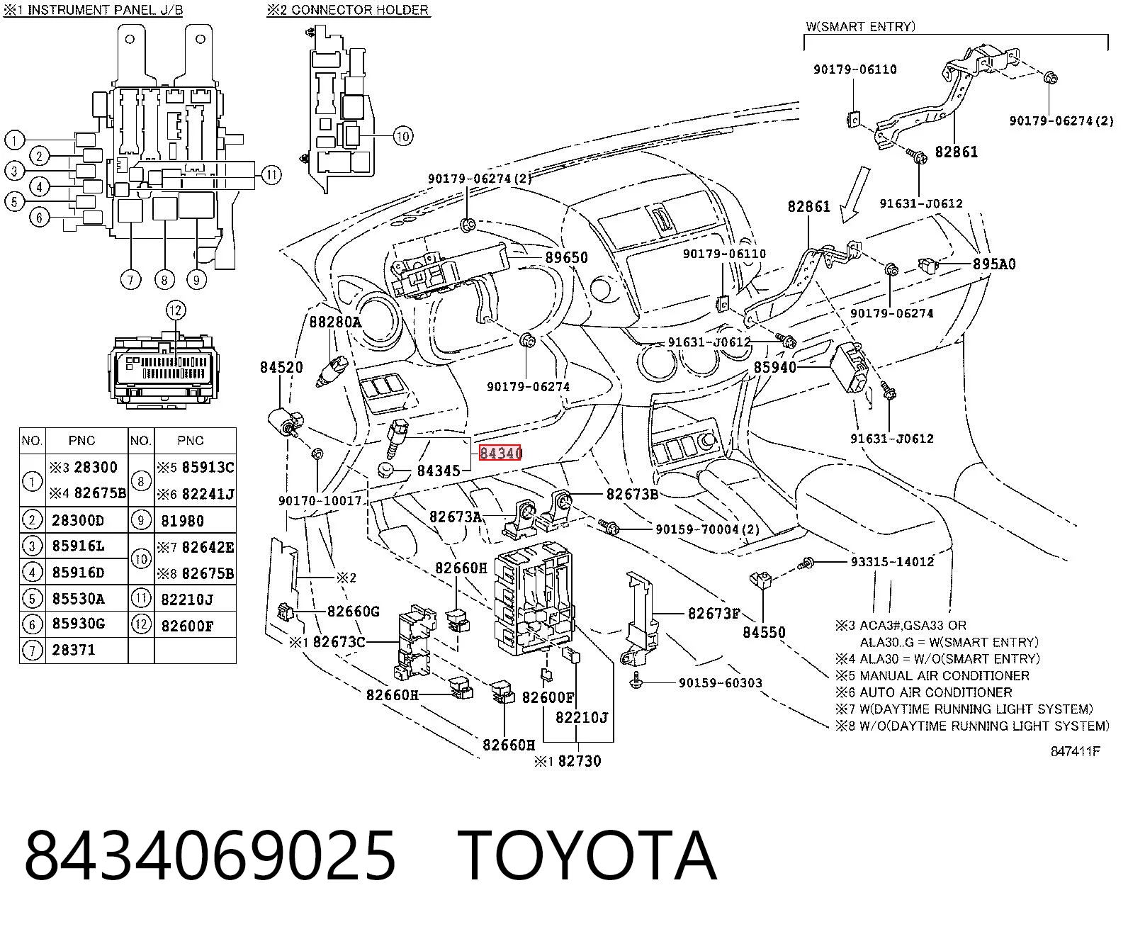 8434069025 Toyota Лягушка стоп-сигналу