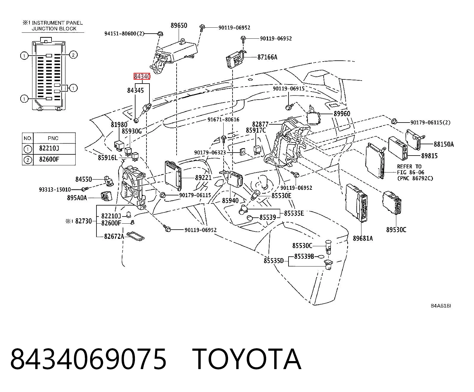 8434069075 Toyota Лягушка стоп-сигналу