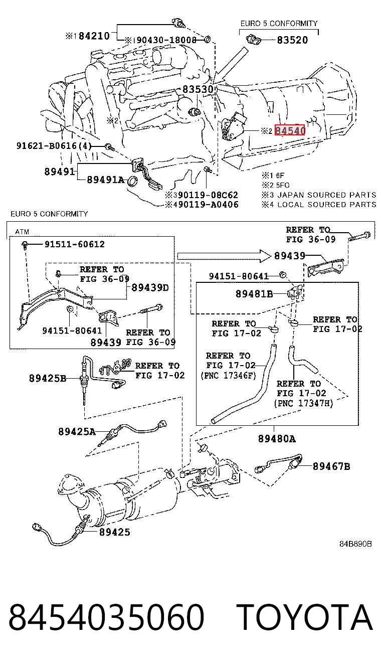 8454035060 Toyota Датчик нейтральної передачі
