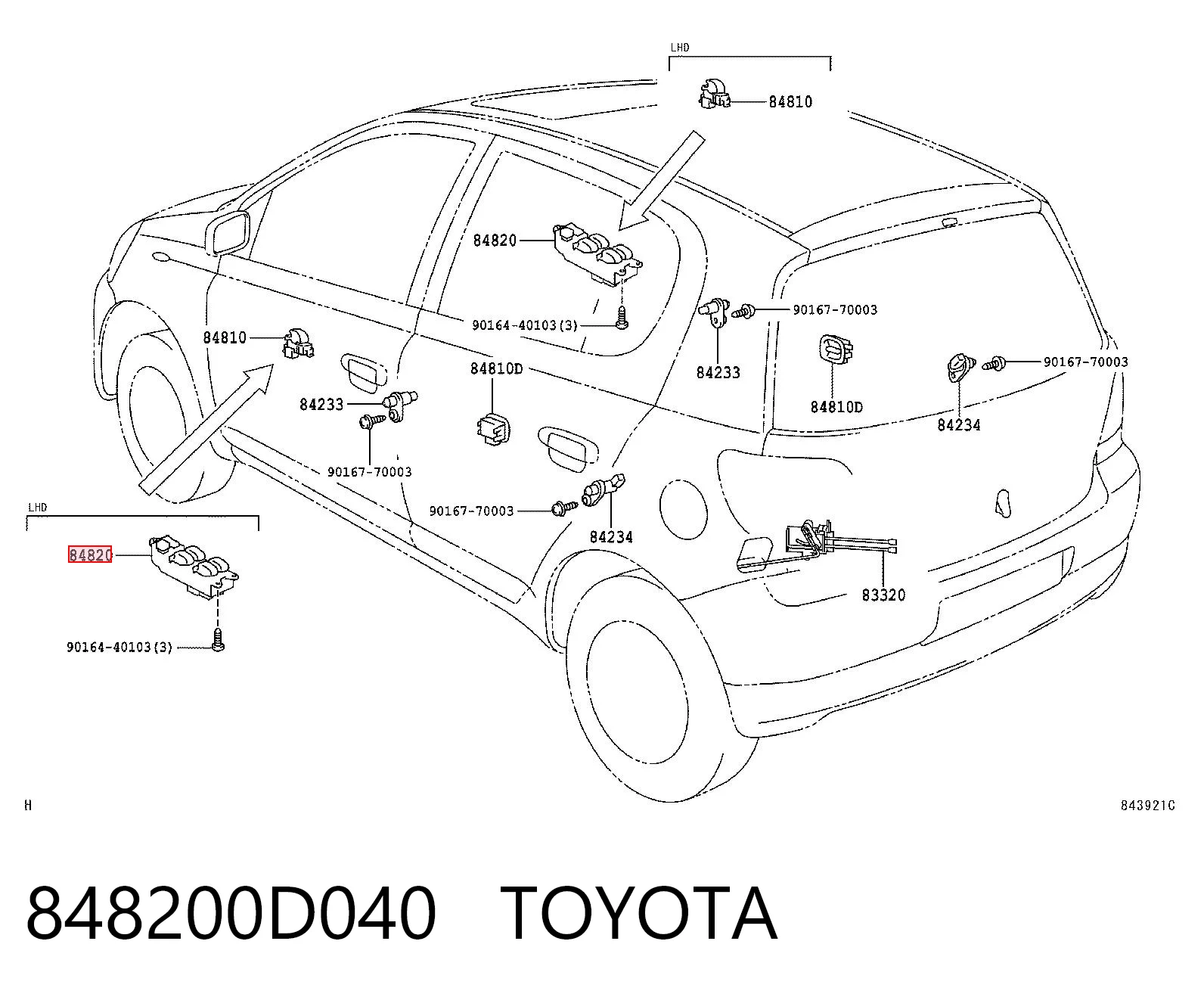 848200D040 Toyota Кнопковий блок управління склопідіймачами центральної консолі