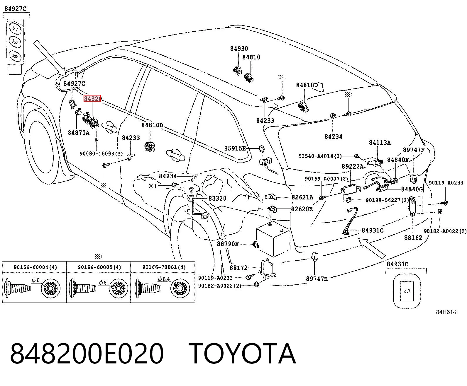 848200E020 Toyota Кнопковий блок управління склопідіймачами центральної консолі
