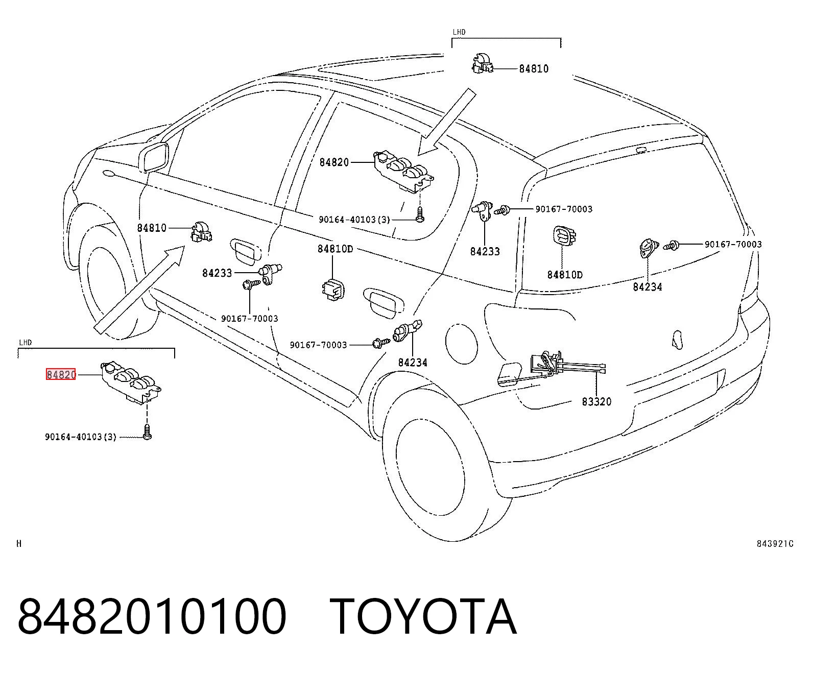 8482010100 Toyota Кнопковий блок управління склопідіймачами центральної консолі