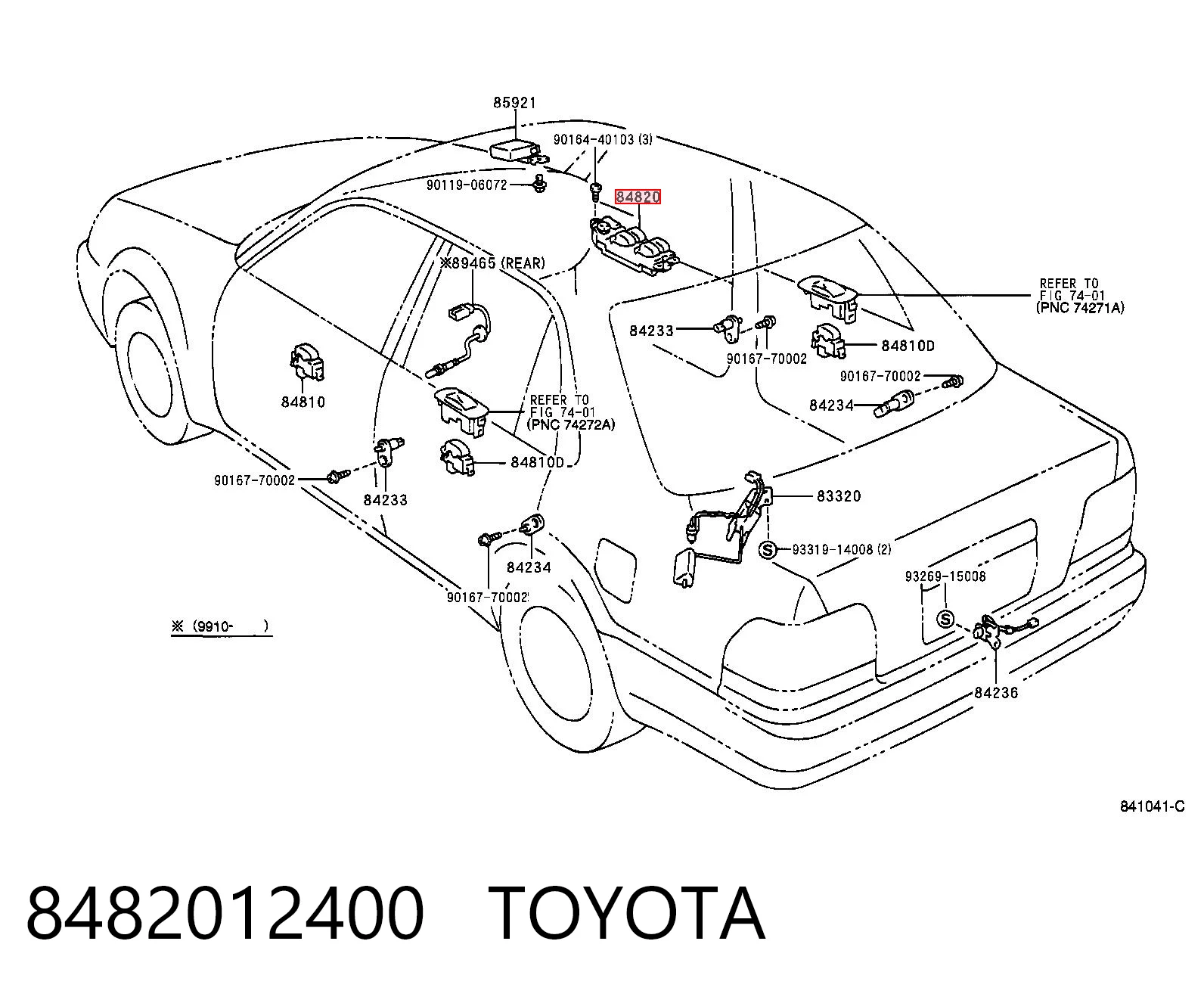 8482012400 Toyota Кнопковий блок управління склопідіймачами центральної консолі