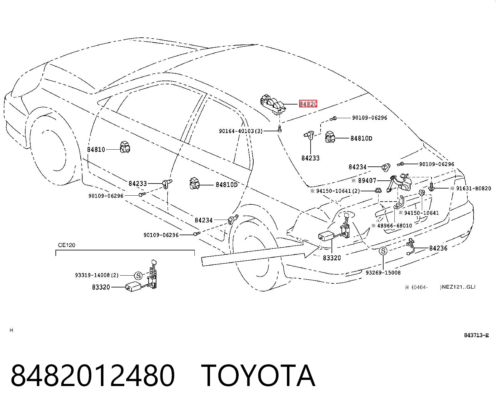 8482012480 Toyota Кнопковий блок управління склопідіймачами центральної консолі