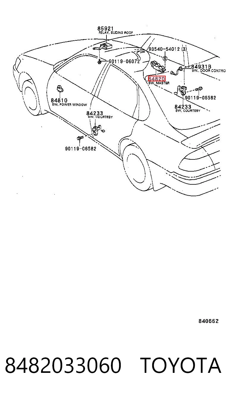 8482033060 Toyota Підйомник механічний вітрового скла