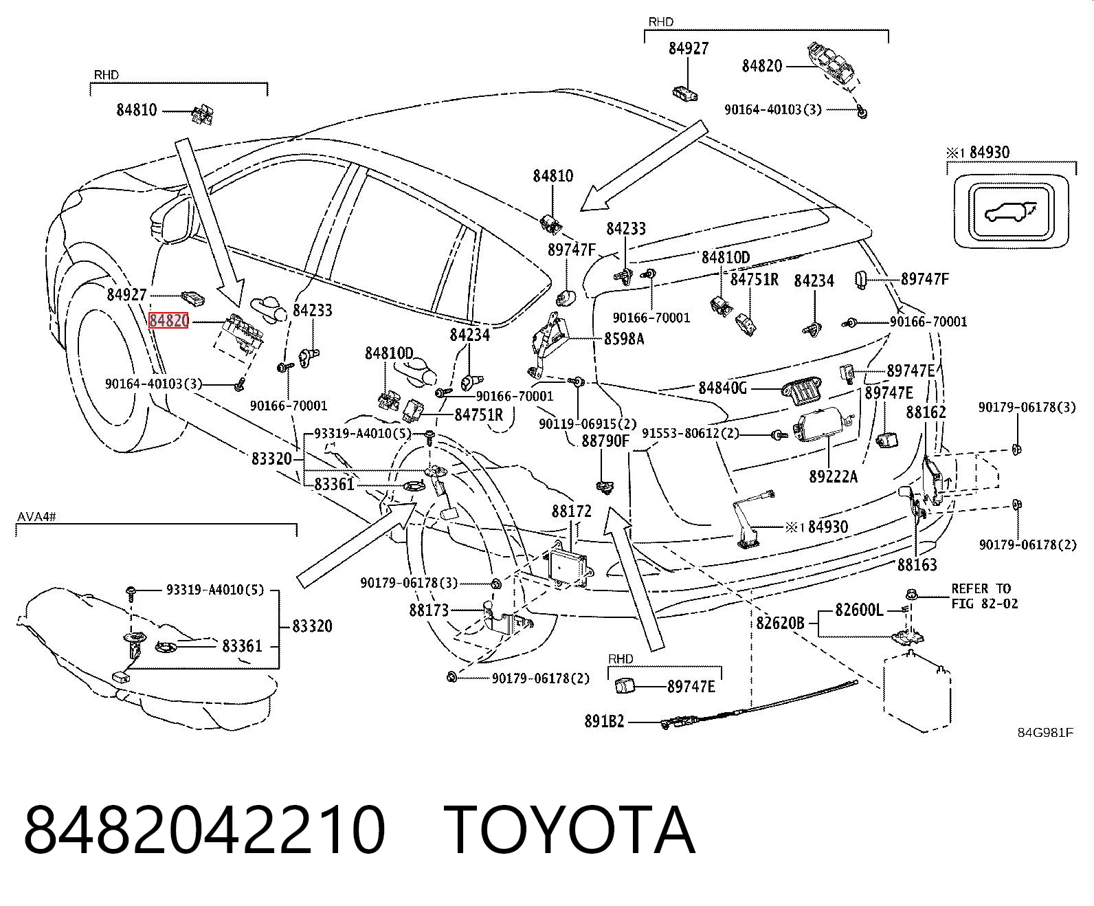 8482042210 Toyota Кнопковий блок управління склопідіймачами центральної консолі