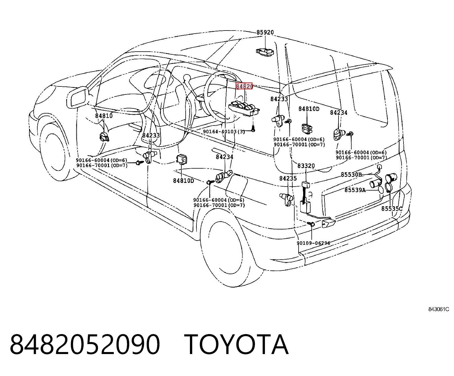 8482052090 Toyota Кнопки переднього лівого склопід'ємника