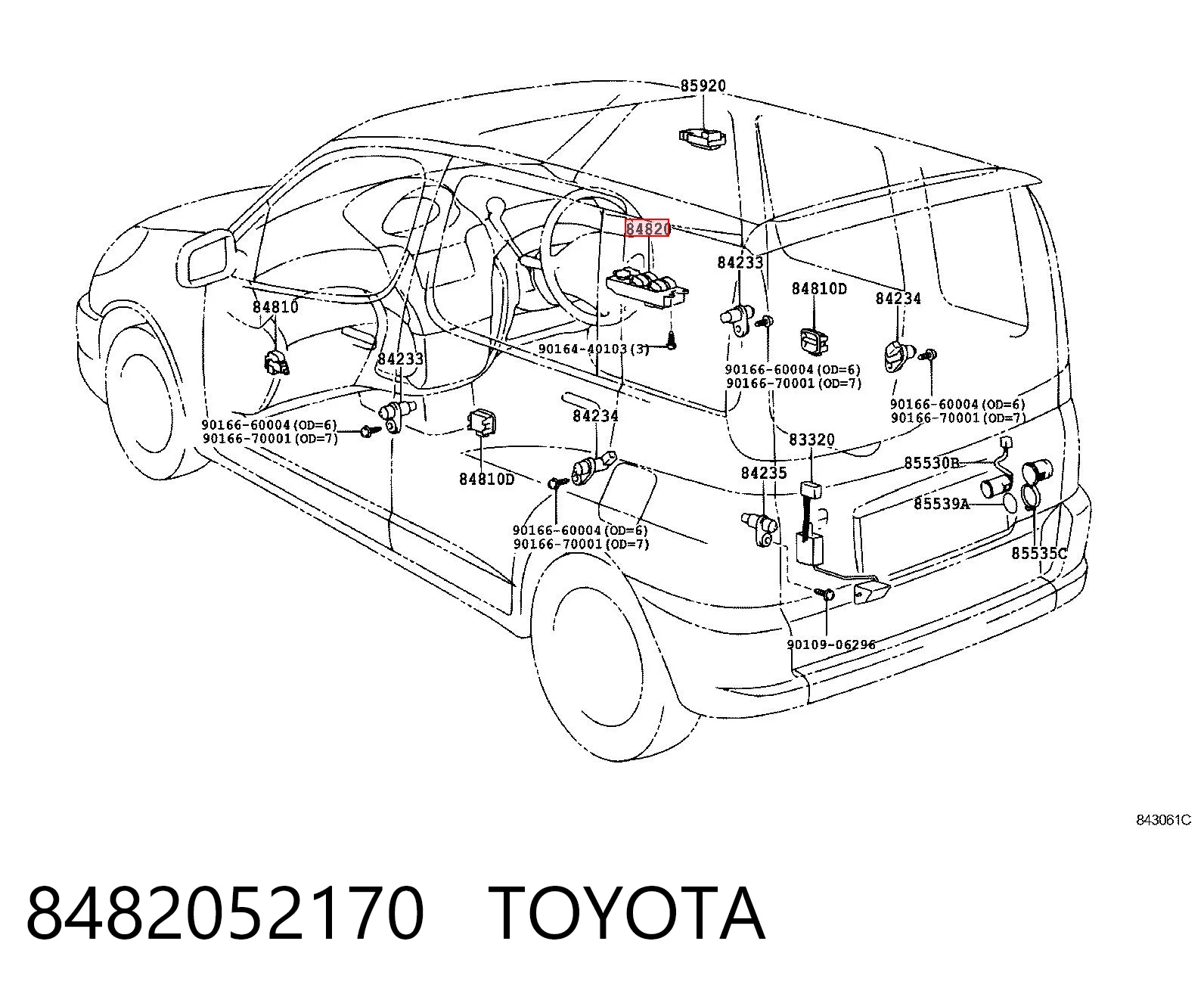 8482052170 Toyota Кнопковий блок управління склопідіймачами центральної консолі