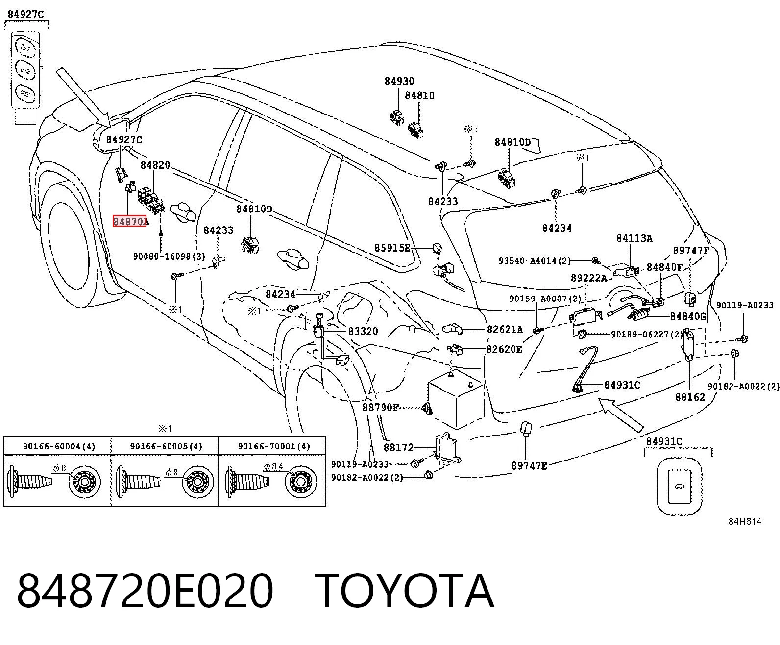 848720E020 Toyota Регулятор дзеркал