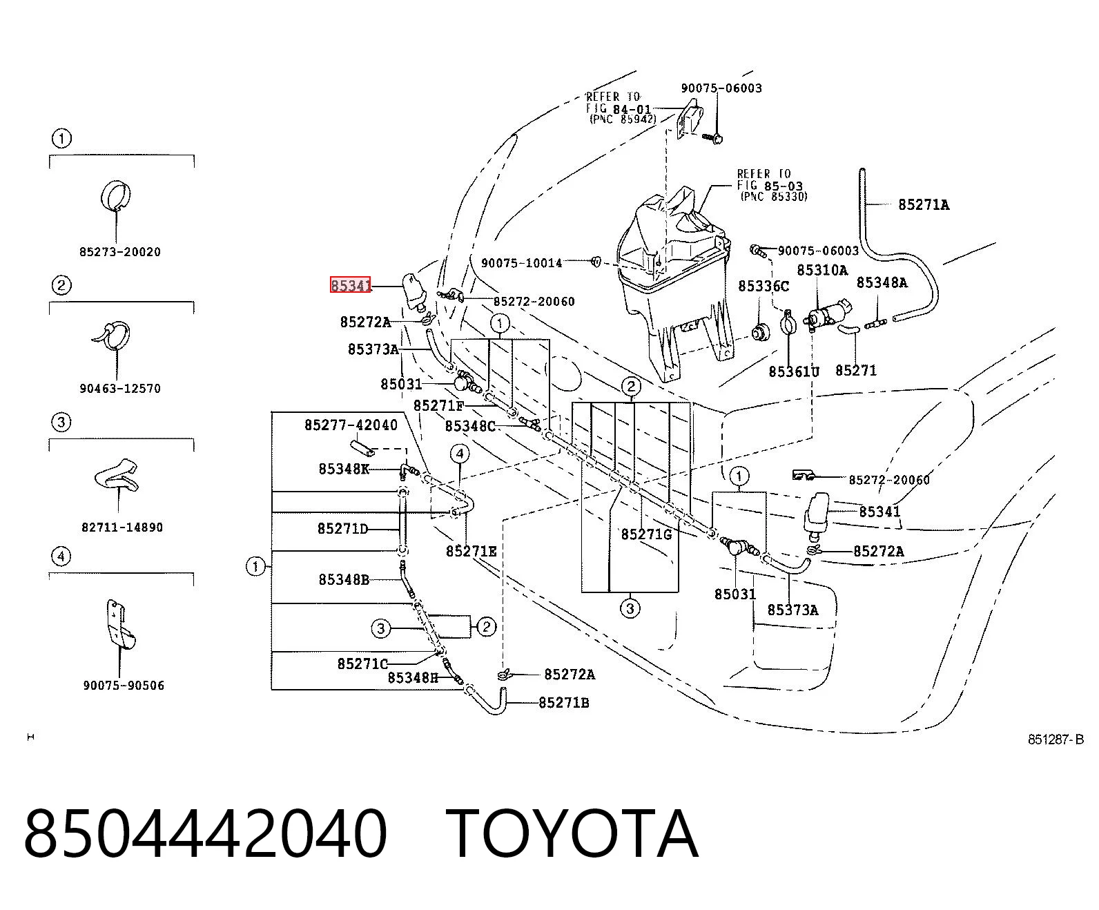 8504442040 Toyota Форсунка омивача фари передньої