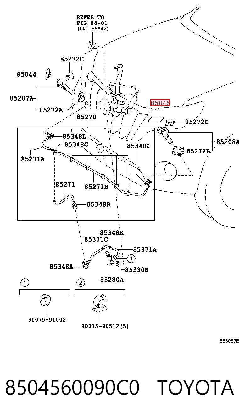 8504560090C0 Toyota Накладка форсунки омивача фари передньої