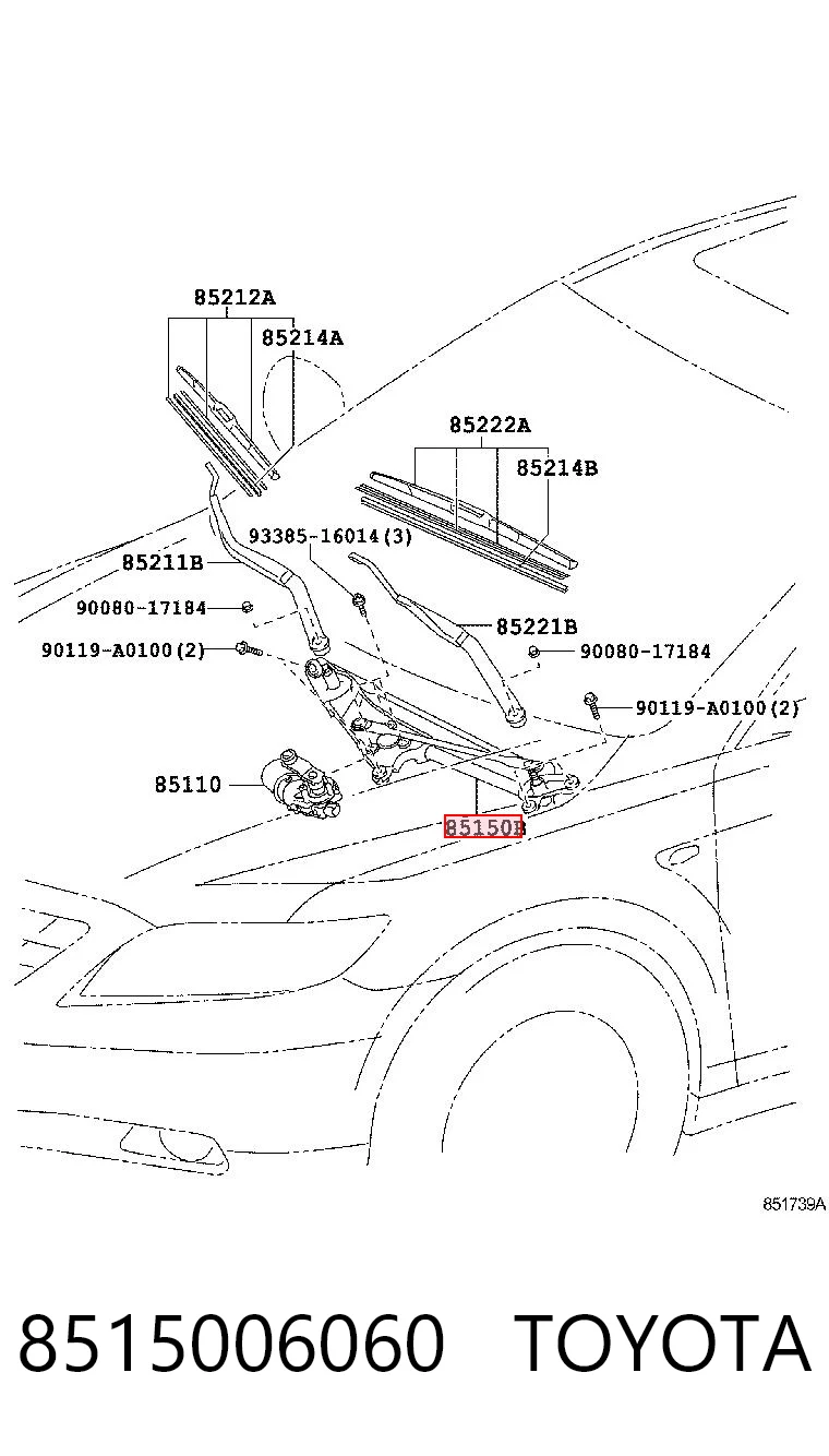 8515006060 Toyota Трапеція склоочисника
